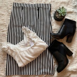 NWOT Striped midi bodycon skirt